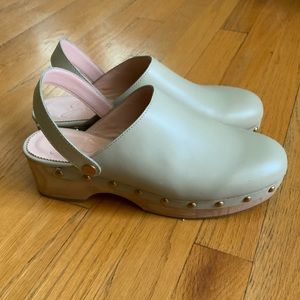 J.Crew Light Green Clogs with Strap